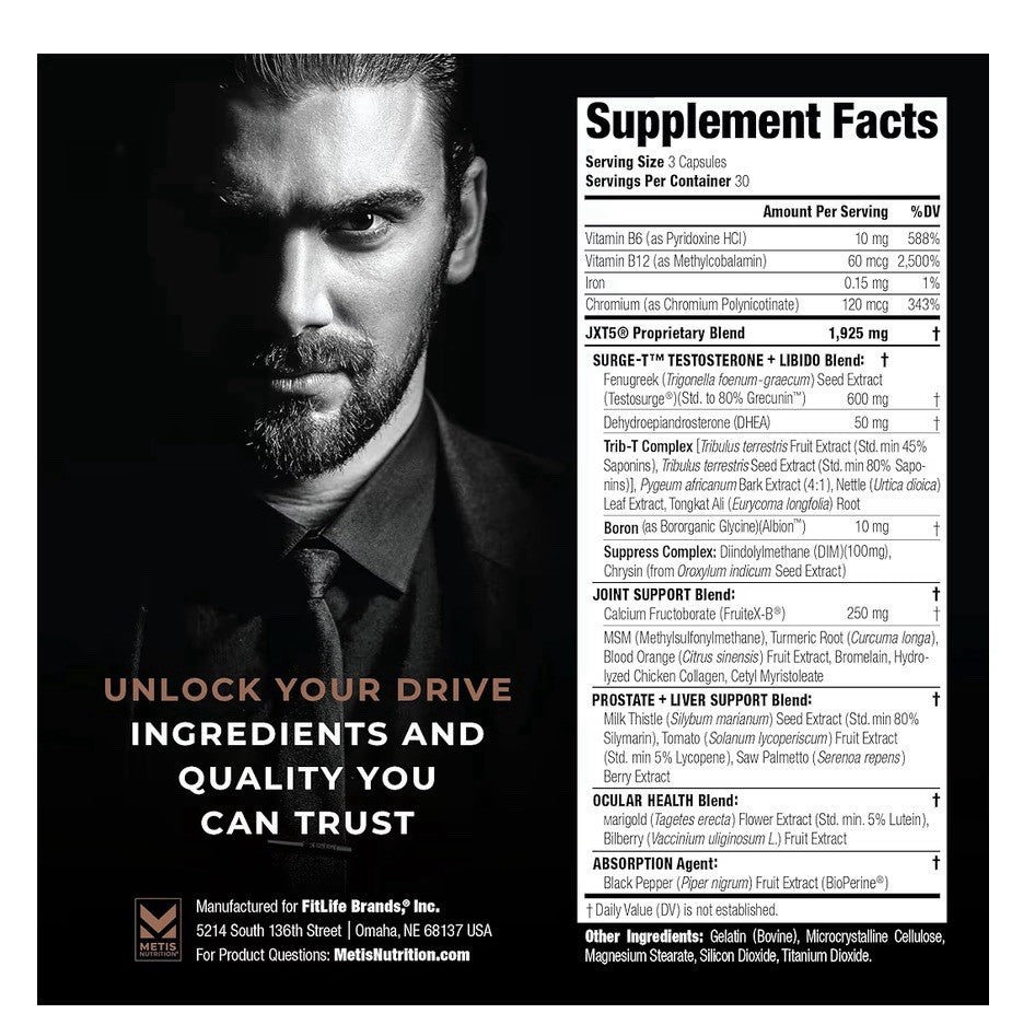 JXT5 Joint Health 5-in-1 Men's Health Supplement to Libido Prostate Vision 90Cap