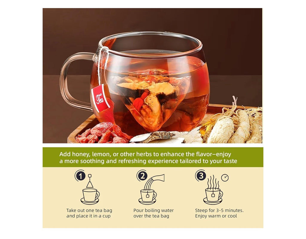 Sylphoria Ginseng Six Treasures kidney cleanse detox  Herbal 60 Pyramid Tea Bags
