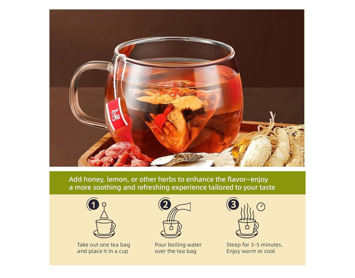 Sylphoria Ginseng Six Treasures kidney cleanse detox  Herbal 60 Pyramid Tea Bags