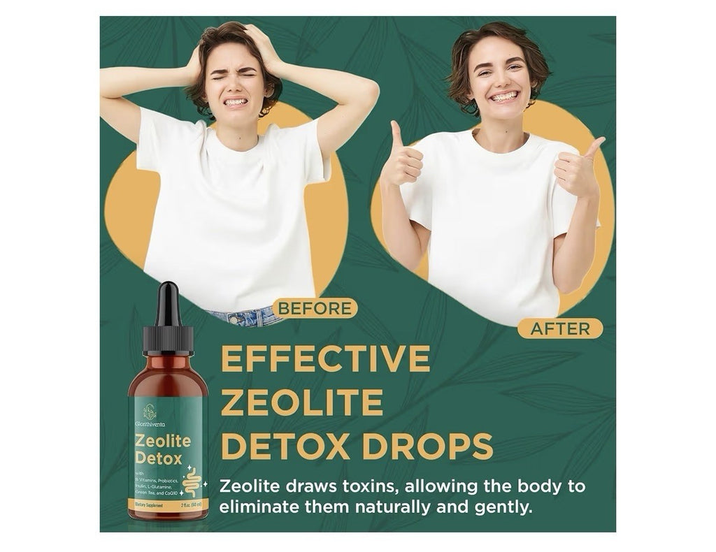 Glorithiventa Zeolite Detox Liquid Drops With Vitamin B Probiotic Blend 2oz