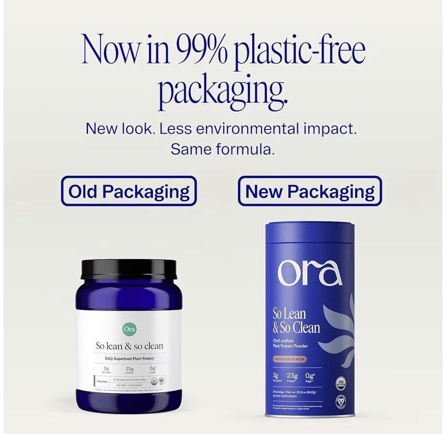 Ora So Lean & So Clean Plant Protein Powder for Women and Men Chocolate 22.8oz