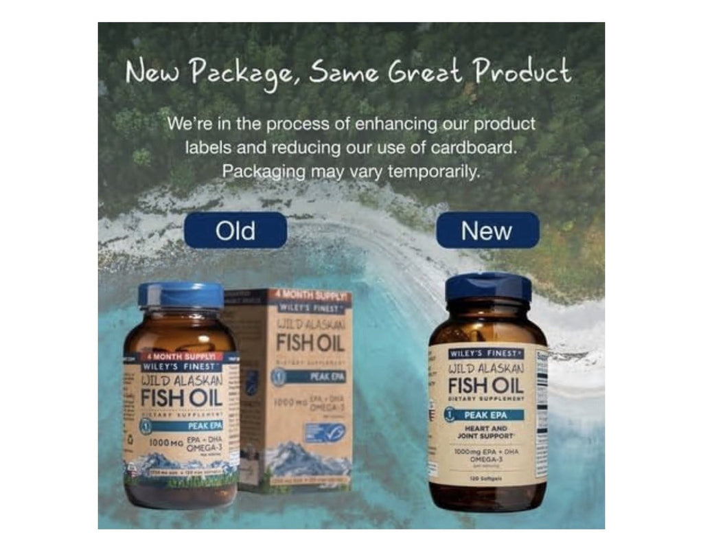 Wiley's Finest Wild Alaskan Fish Oil Peak EPA Heart  Joint Support 120 Softgels