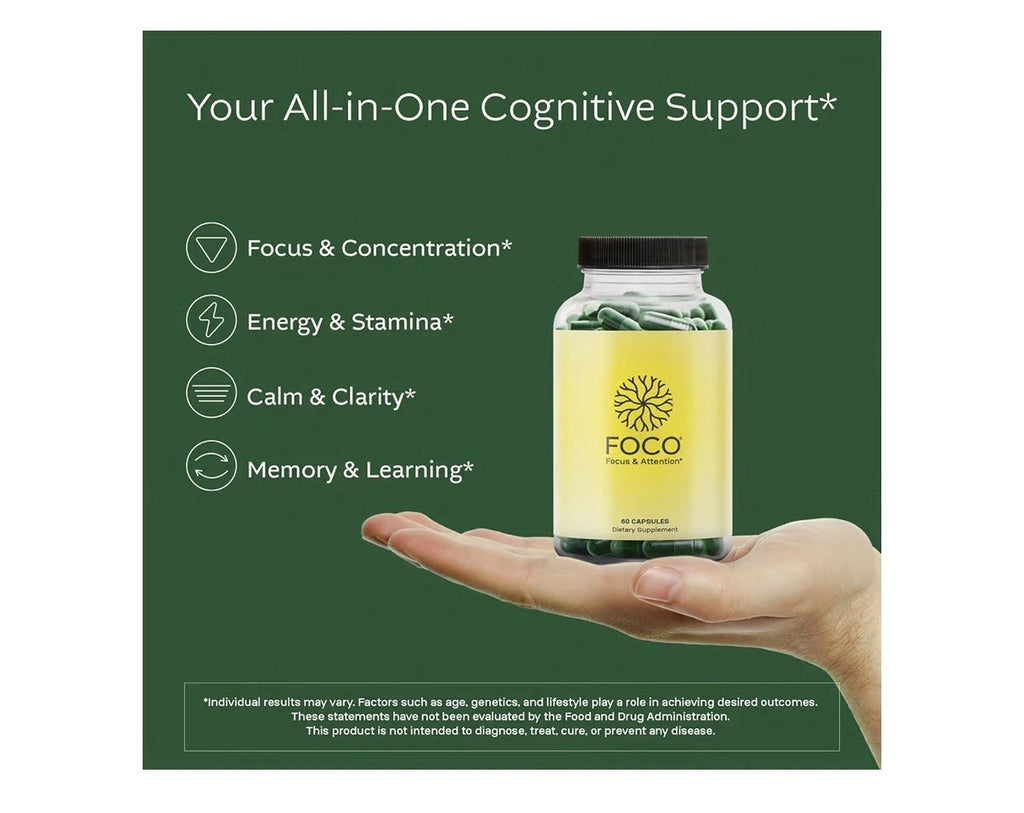 FOCO Focus & Attention Natural Supplement for Teens & Adults 3 Pack