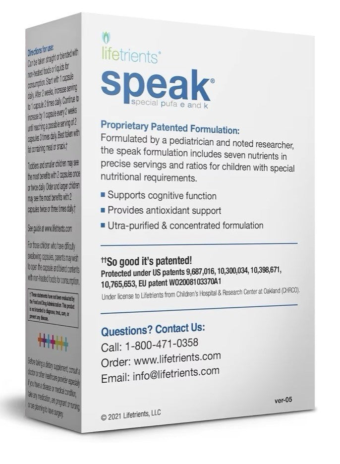 Lifetrients Speak Special Pufa E And K Omega-3 + Vitamins E For Children 60sgel