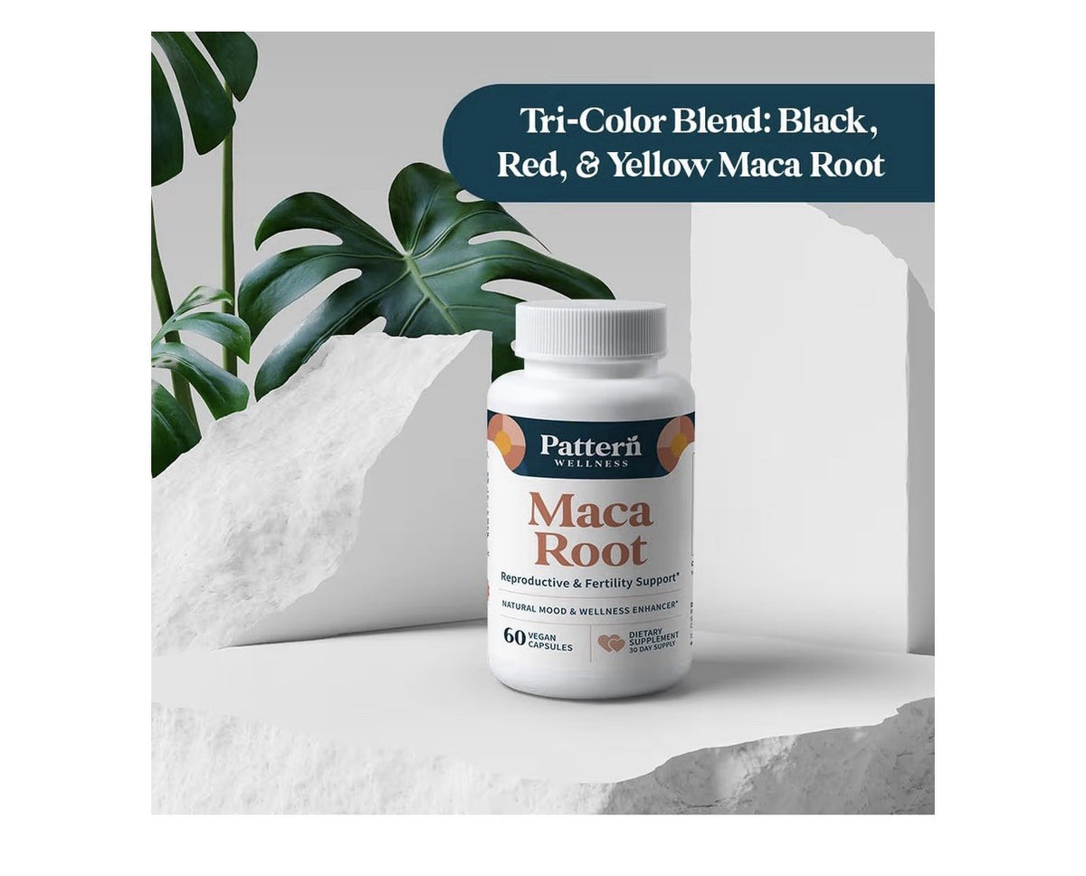 Pattern Wellness Maca Root Reproductive Fertility Support Mood Endurance 60 Caps