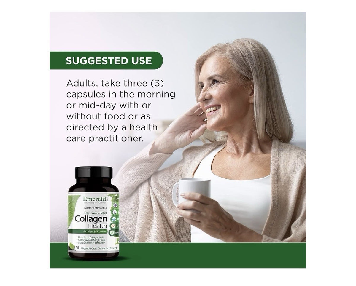 EMERALD LABS Collagen Health Hair Skin Nails Immune Adrenal Health For Women&Men