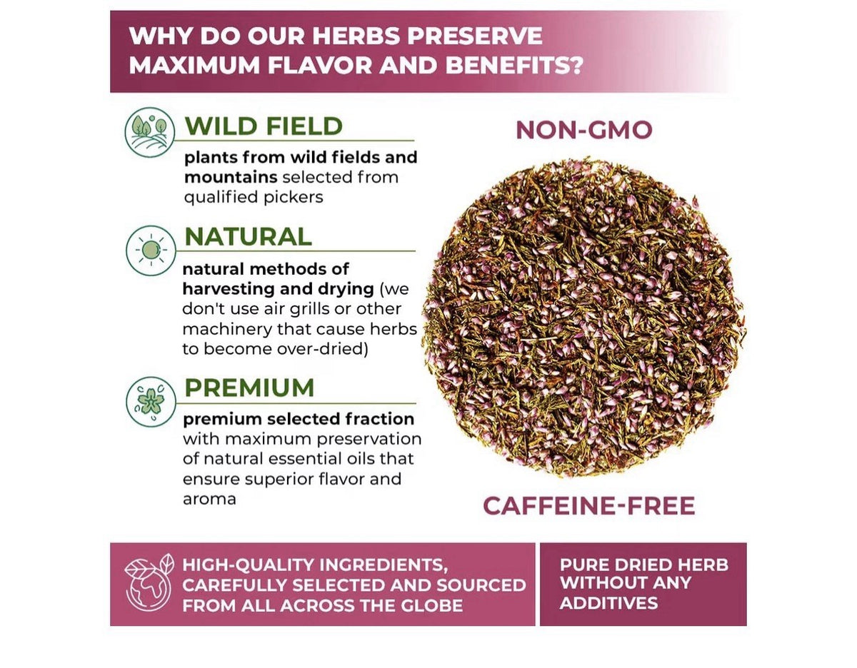 Wildfield Herbs Dried Heather Flowers Leaf Herb Tea Calluna vulgaris Brecina 4oz