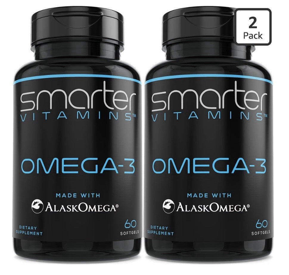 2 Pack SmarterVitamins Omega 3 Fish Oil Made With AlaskaOmega DHA EPA
