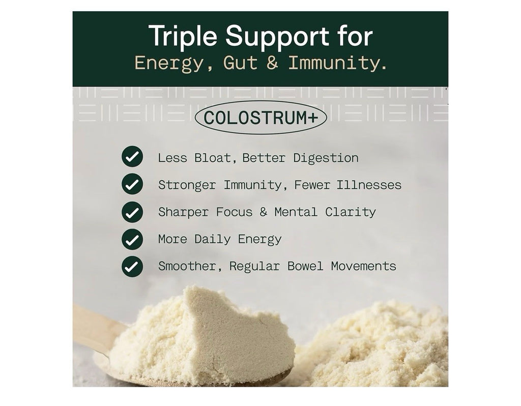 Adapt Naturals Colostrum+ Bio-Avail Supplement with Lactoferrin Beta-Glucan 84g