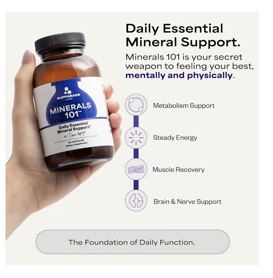 Suppgrade Labs Minerals 101 by Dave Asprey Daily Essential Mineral 90 capsules