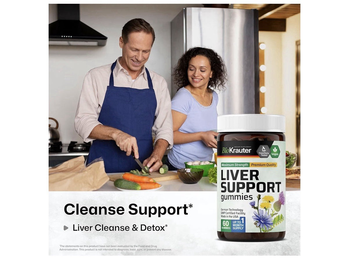 BIO KRAUTER 9 Liver Support Gummies Detox With Milk Thistle 60 Gummies
