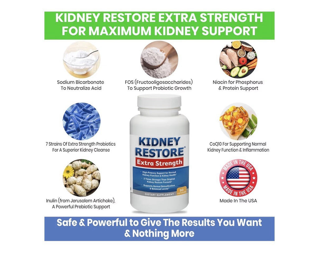 Kidney Restore Extra Strength Cleanse Detox Repair Kidney Health Function 90caps