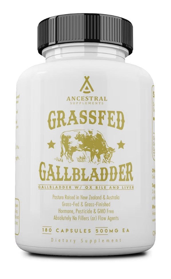 Ancestral Supplements Gallbladder Grass Fed Beef Pasture Raised Supplement 180ca