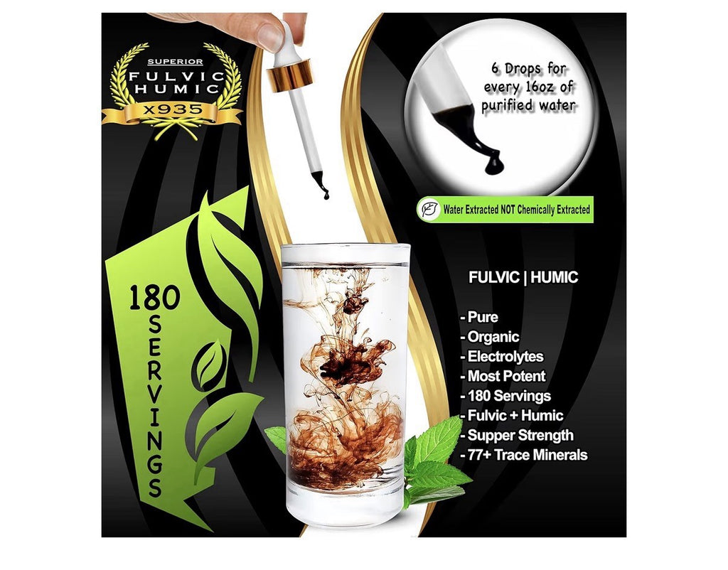 SUPERIOR FULVIC HUMIC Fulvic Humic Mineral Blend Superior X935 Drops 50ml 180srv