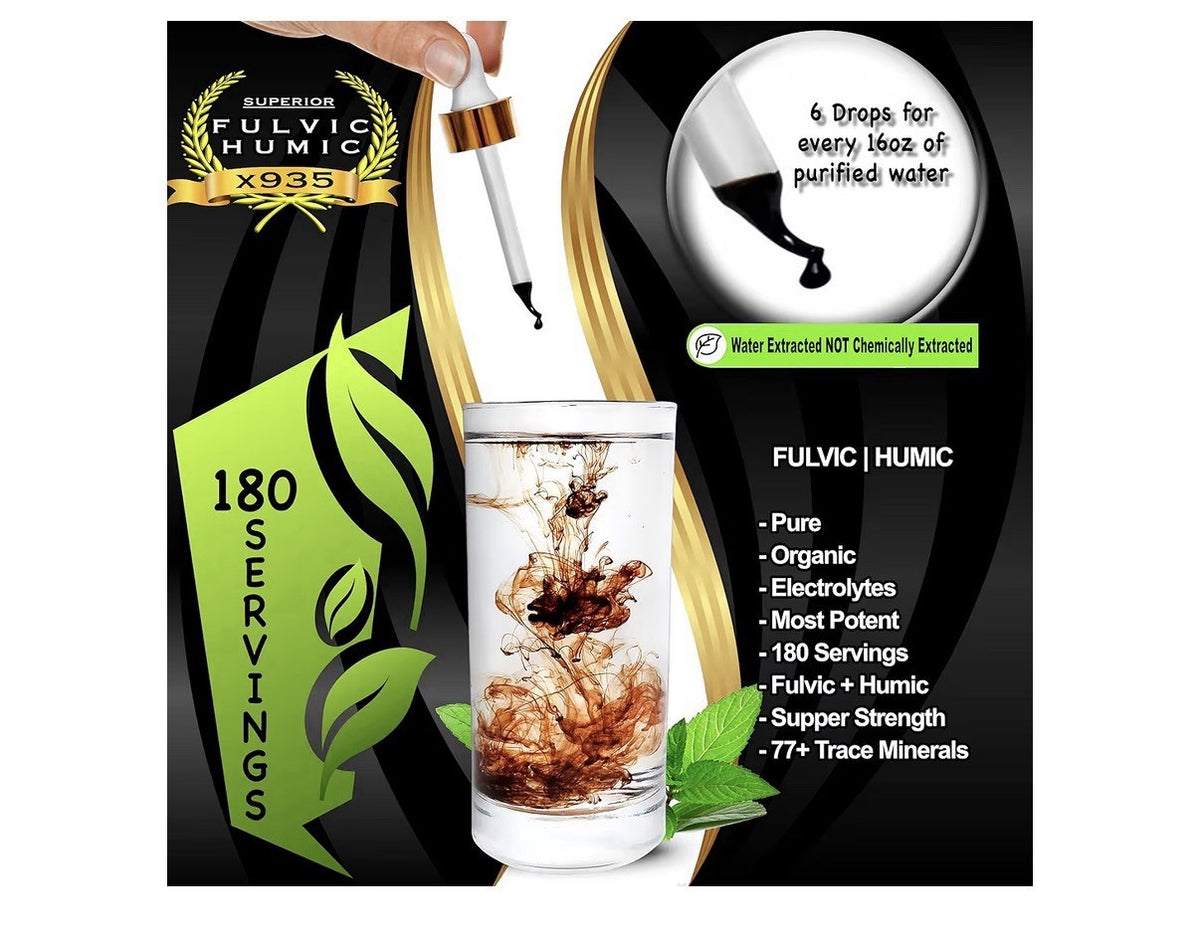 SUPERIOR FULVIC HUMIC Fulvic Humic Mineral Blend Superior X935 Drops 50ml 180srv