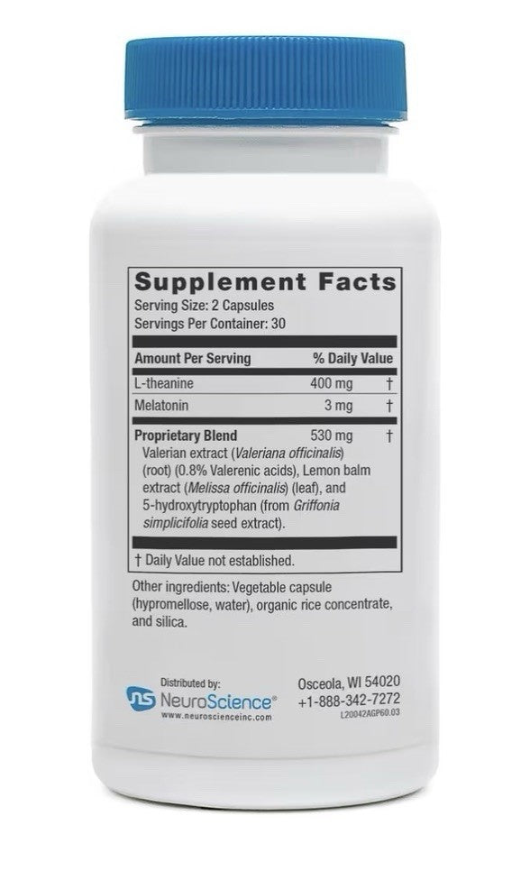 Neuroscience Alpha GABA PM Sleep Aid Calming Stress Support Brain Health 60 Caps