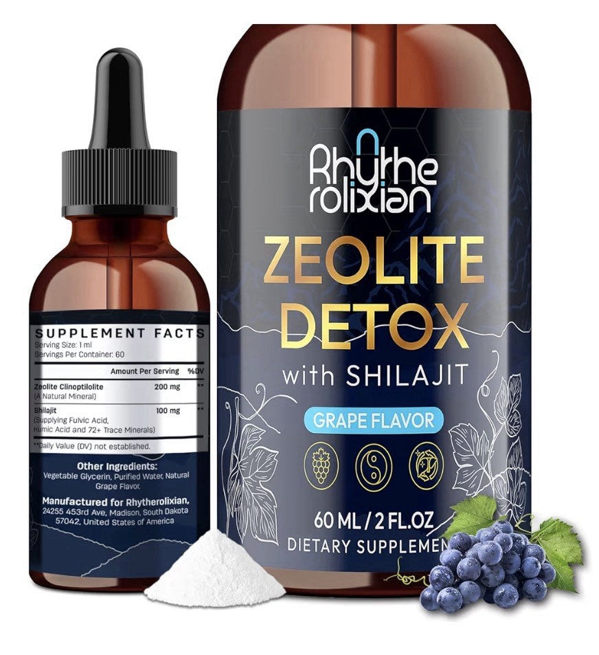Rhytherolixian Zeolite Detox With Shiljt Grape Flavor 2 oz Liquid Drops