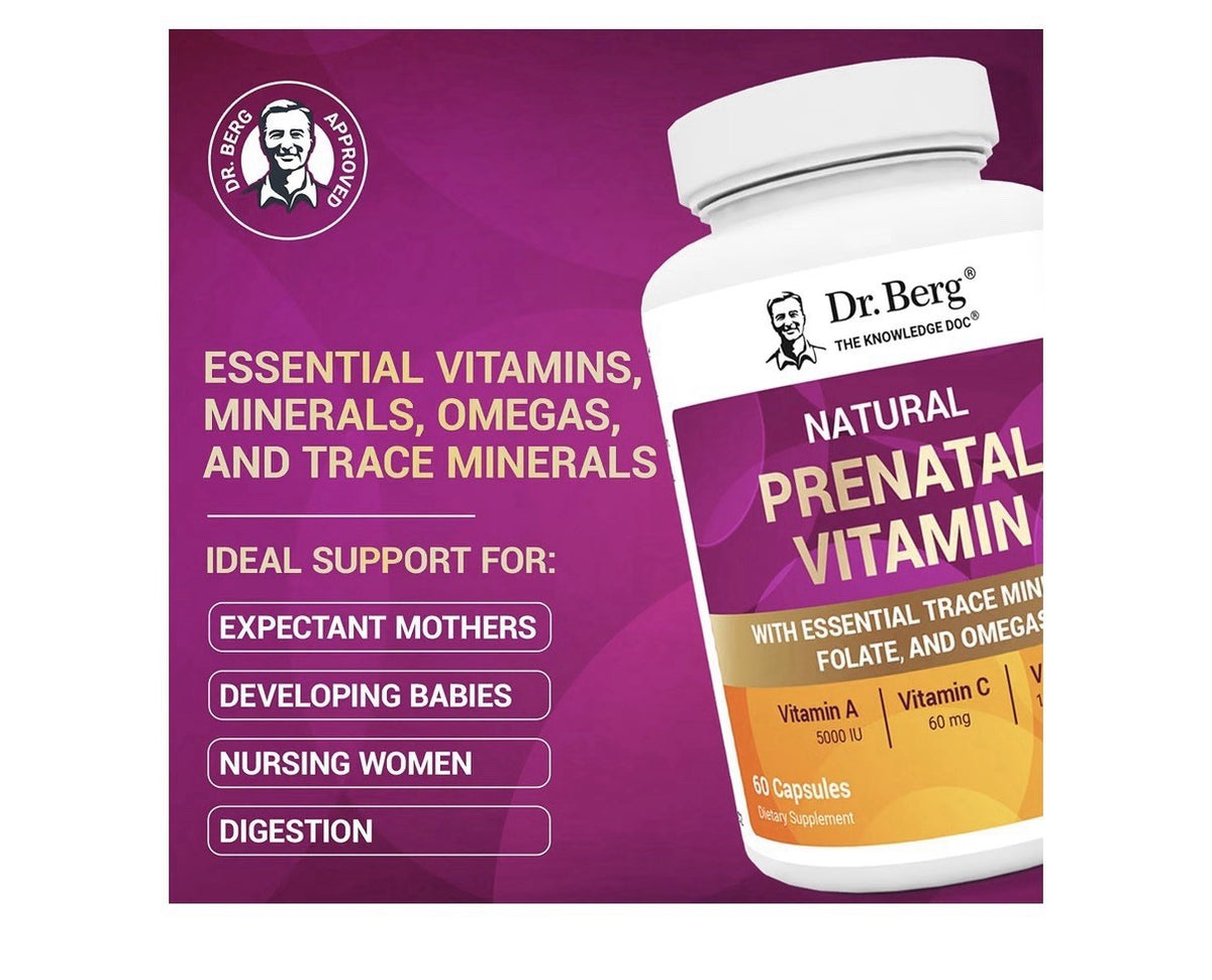 Dr. Berg Natural Prenatal Vitamin With Essential Trace Mineral Folate Omegas 60c