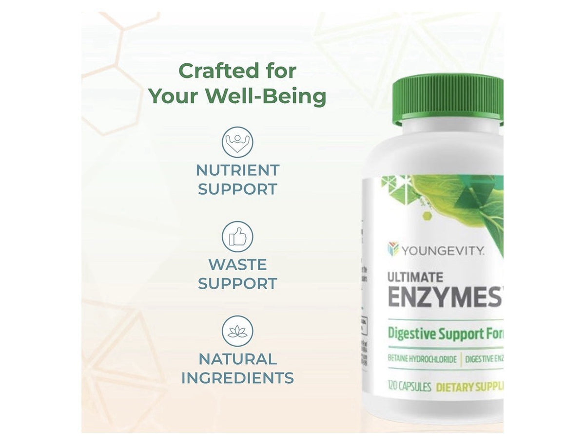 3 Pack Youngevity Ultimate Enzymes Digestive Support Formula Gas Bloating Relief