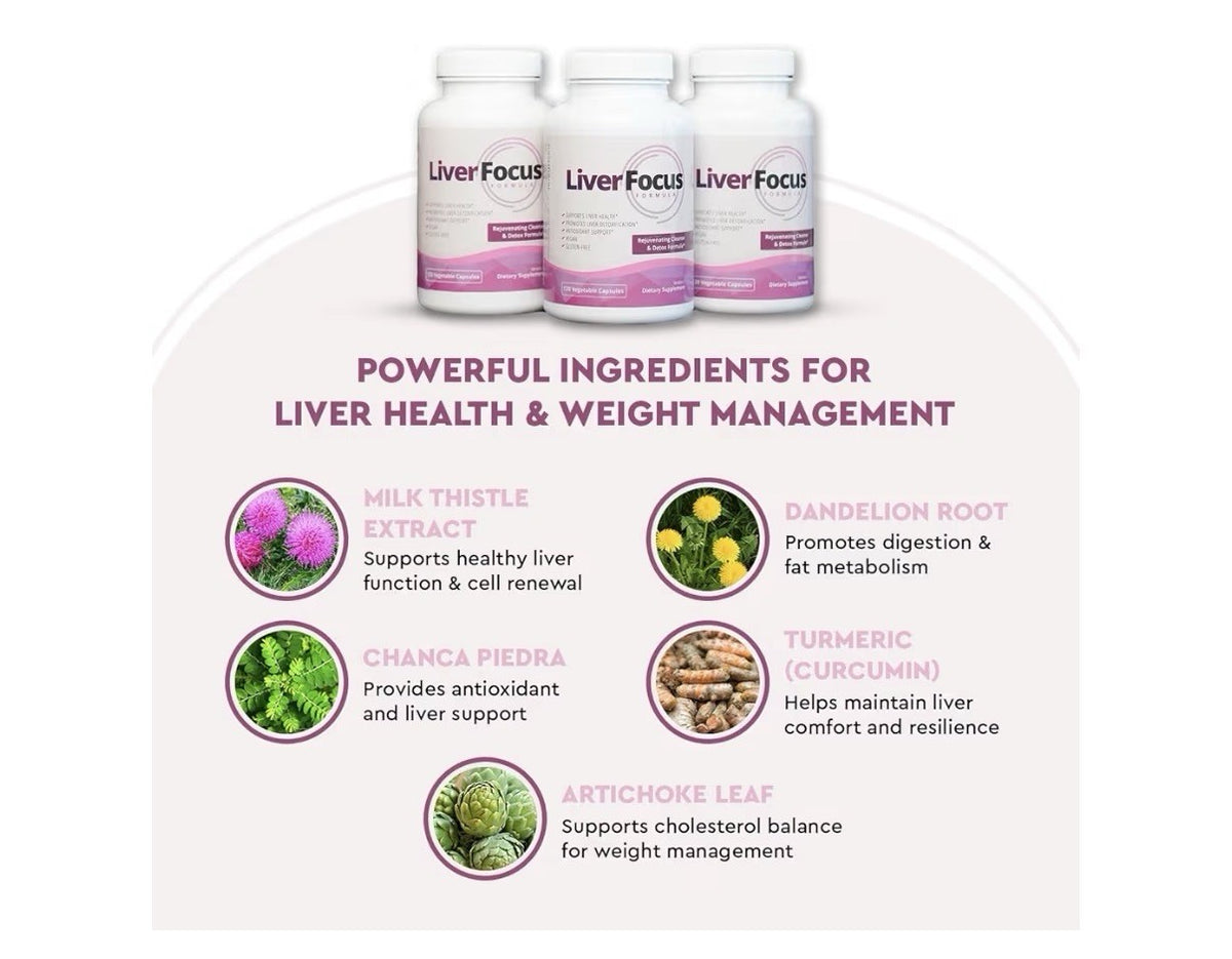 Health Focused Liver Focus Supplement with Milk Thistle Alpha Lipoic Acid 120Cap