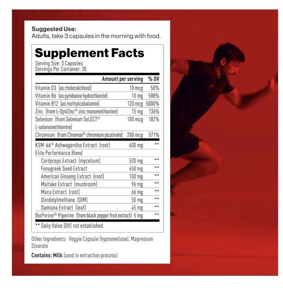 Mdrive Elite Testosterone Booster for Men Muscle Recovery Stress Relief 90 Caps