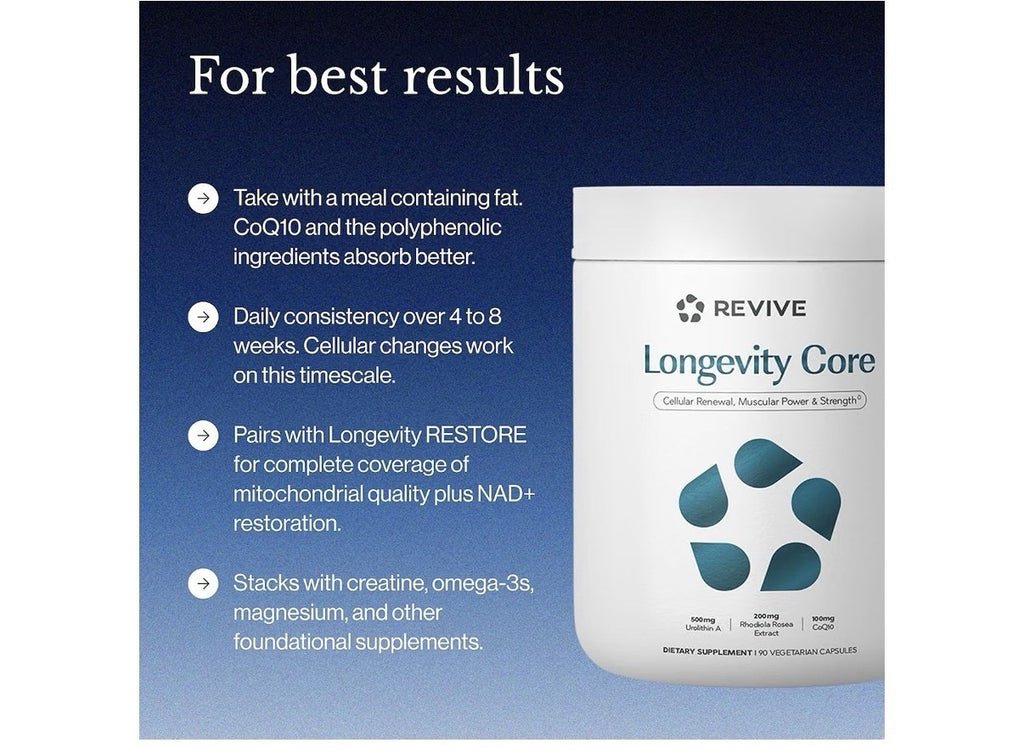 Revive Longevity Core Cellular Renewal Muscular Power Healthy Aging 90 Capsules
