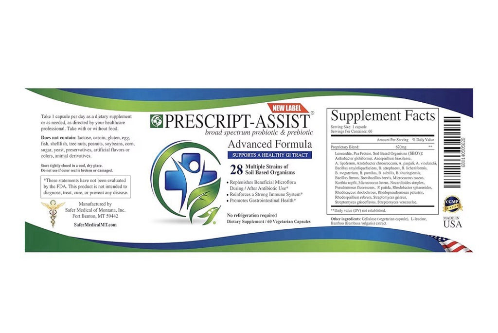 Prescript-Assist Light 28 Strains Soil Microflora Probiotic And Prebiotic 60Caps