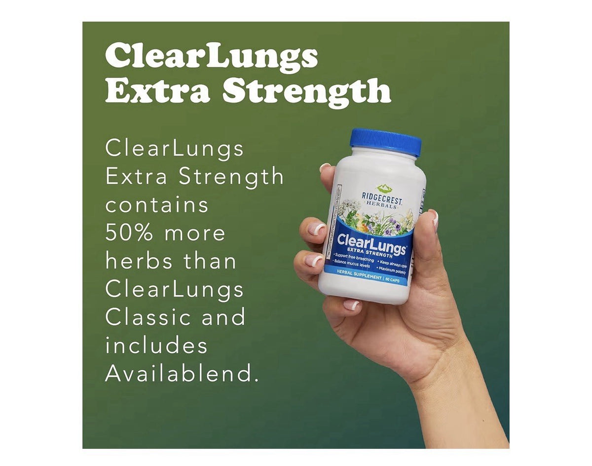 RidgeCrest Herbals ClearLungs Extra Strength Respiratory Keep Airways Open 60cap