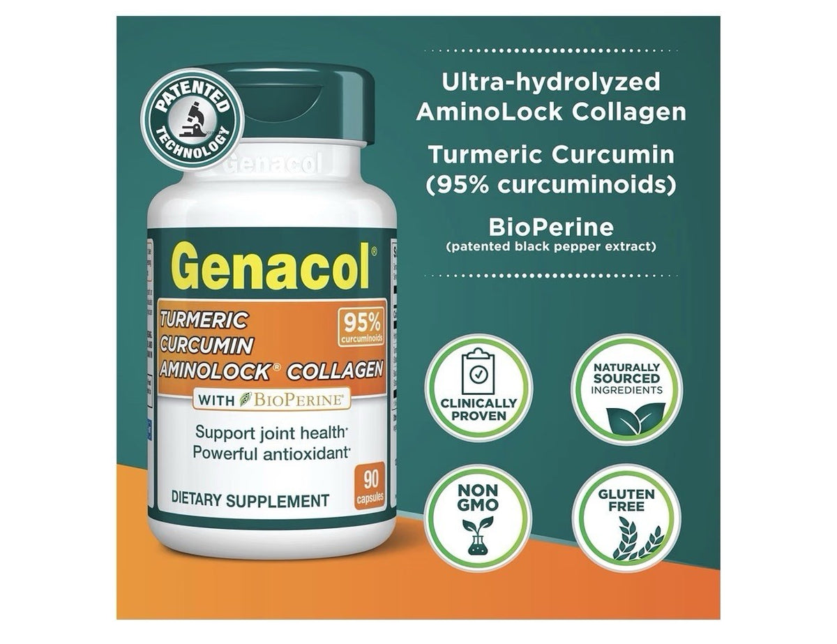 Genacol Turmeric Curcumin AminoLock Collagen Joint Health Antioxidant 90 Capsule