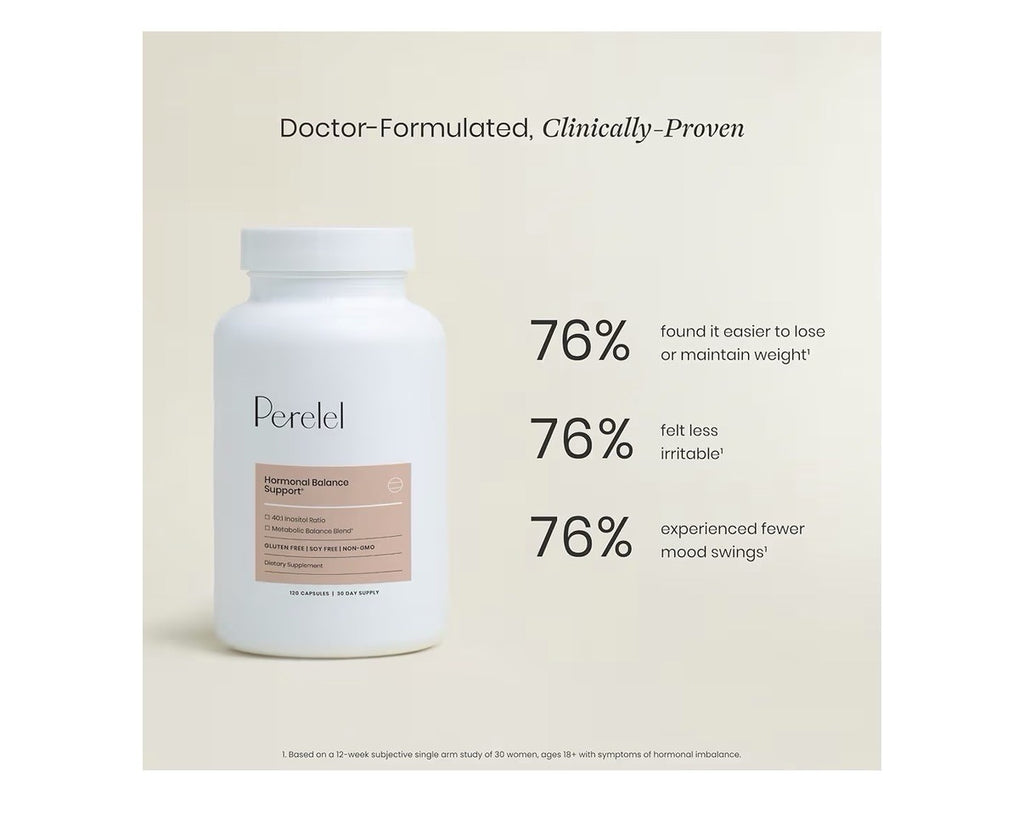 Perelel Hormonal Balance Support Myo & D Chiro Inositol Womens Supplement 120cap