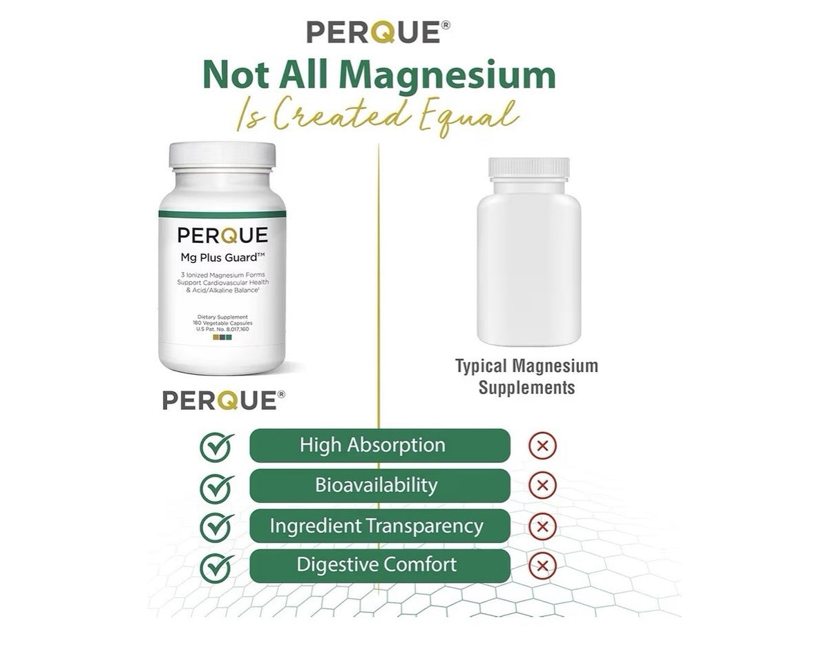 PERQUE Mg Plus Guard Support Cardiovascular Health 180 Vegetable Capsules