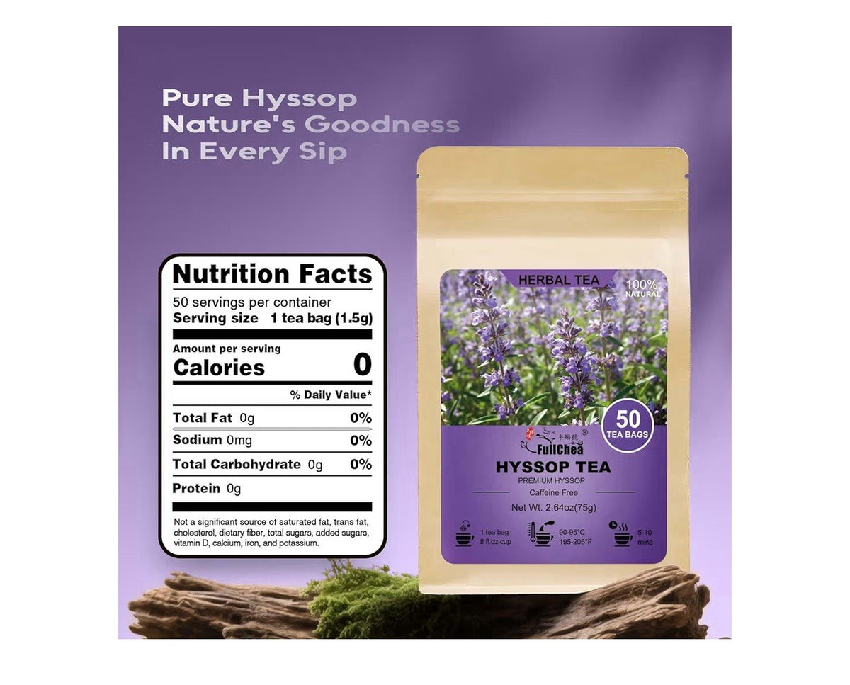 Hyssop Tea Bags Herbal Caffeine-Free Support Digestion 50 Tea Bags 