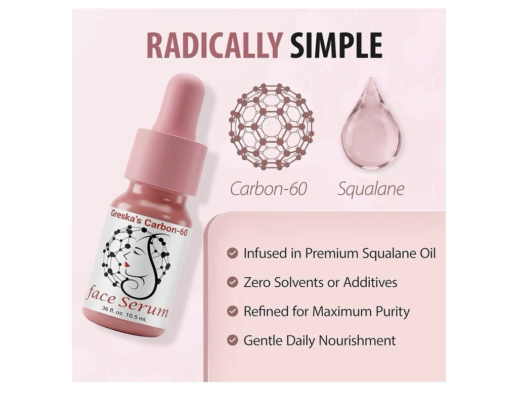 Greska's Carbon 60 Face Serum Skin Daily Moisturizer Recovery Repair 10ml