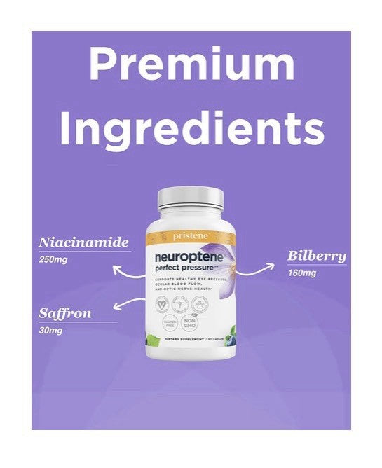 Pristene Neuroptene Perfect Pressure Bilberry Supplement Eye Vitamins 60capsules