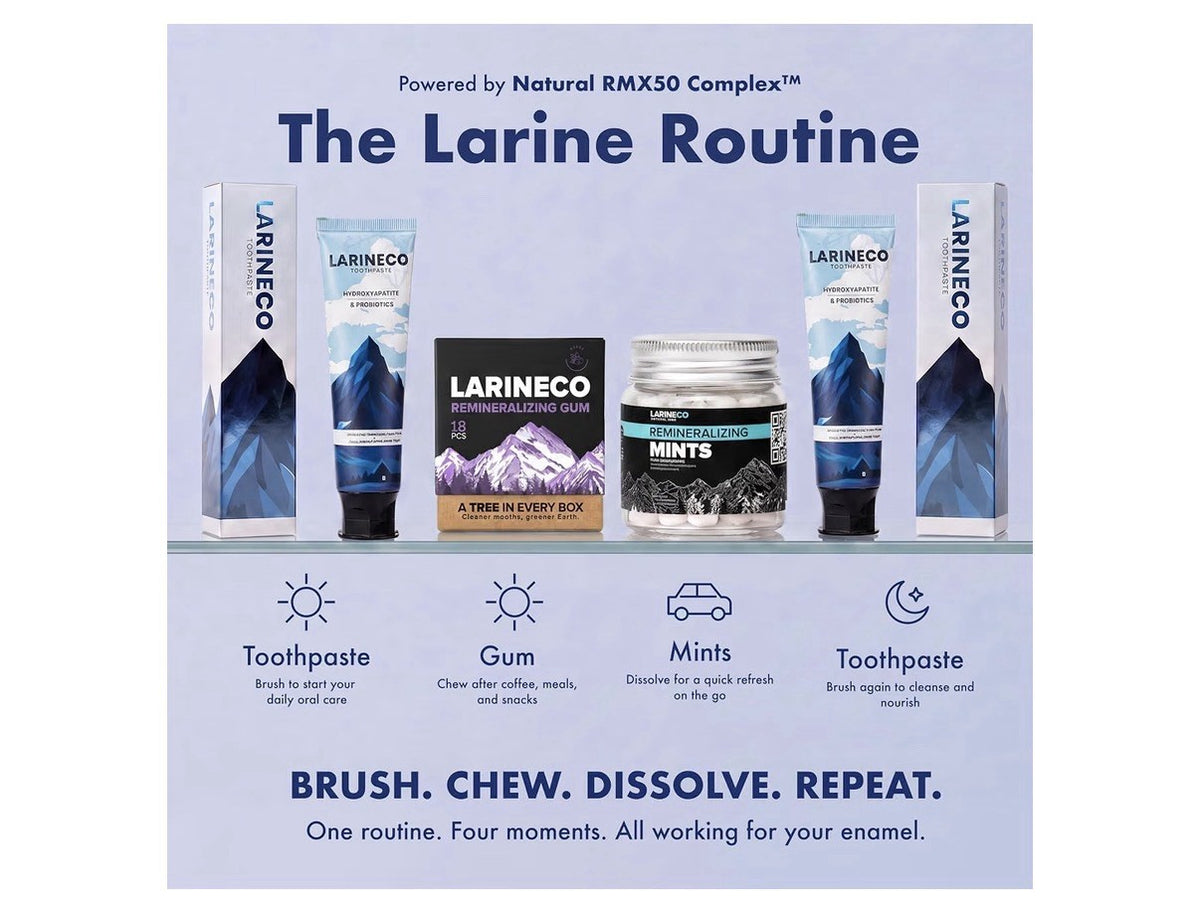 Larineco Remineralizing Gum Hydroxyapatite Xylitol Gum Berry Flavor 6 Pack