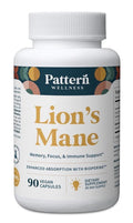 Pattern Wellness Lion’s Mane Mushroom Memory Focus Immune Support Cognitive 90ca