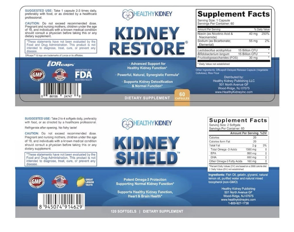 Kidney Restore & Kidney Shield Bundle for Kidney Cleanse Function Renal Health