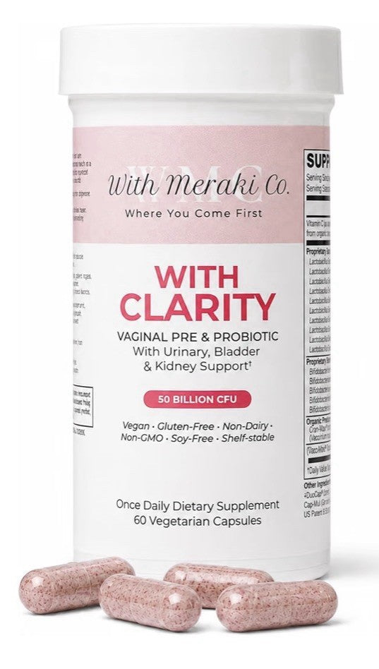 With Meraki Co with Clarity Vaginal Pre Probiotic Urinary Bladder Kidney Support