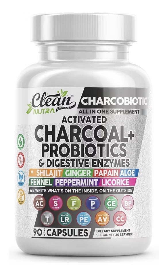 2 Packs Clean Nutra Charcobiotic Activated Charcoal Probiotics Gut Health 180cap