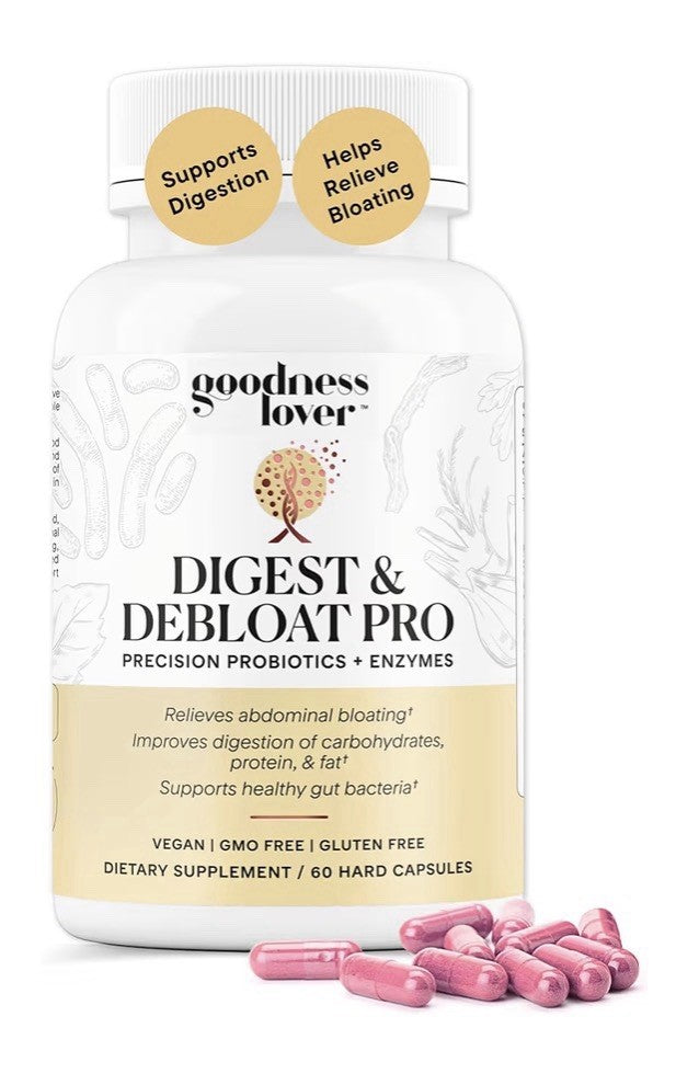 Goodness Lover Digest & Debloat Pro Natural Digestive Enzymes Probiotics 90 Caps