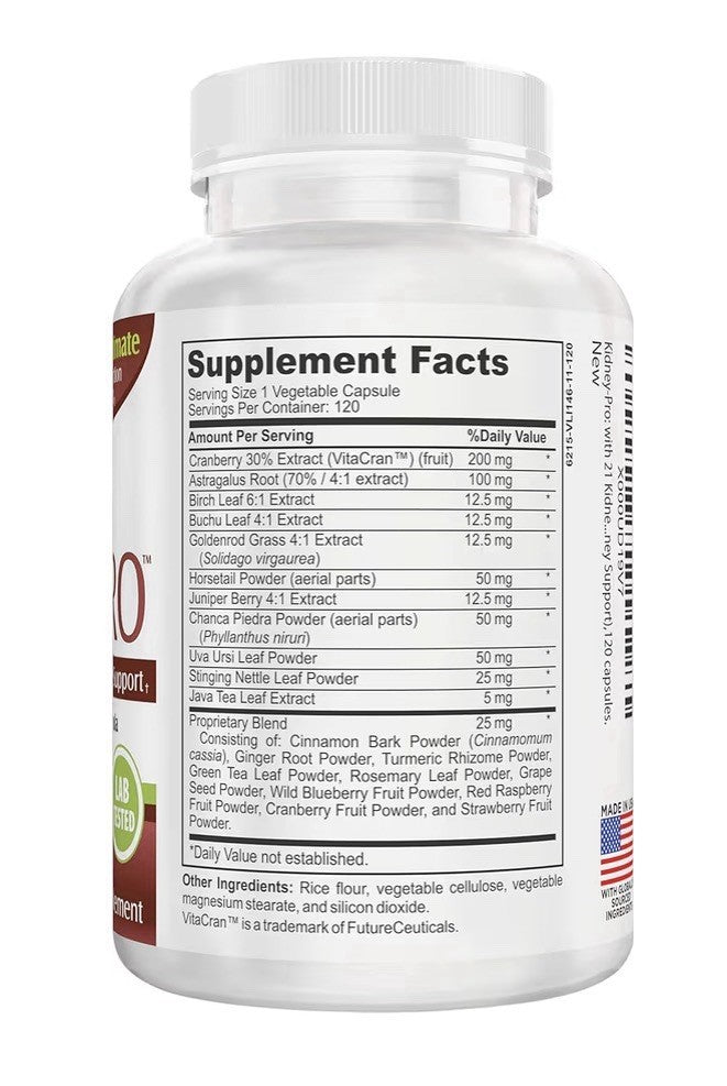 KidneyPRO Advances Kidney & Urinary Tract Support Supplement Women & Men 120Caps