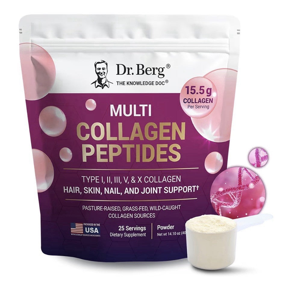 Dr. Berg Multi Collagen Peptides Powder Types I, II, III, V, X Unflavored Powder