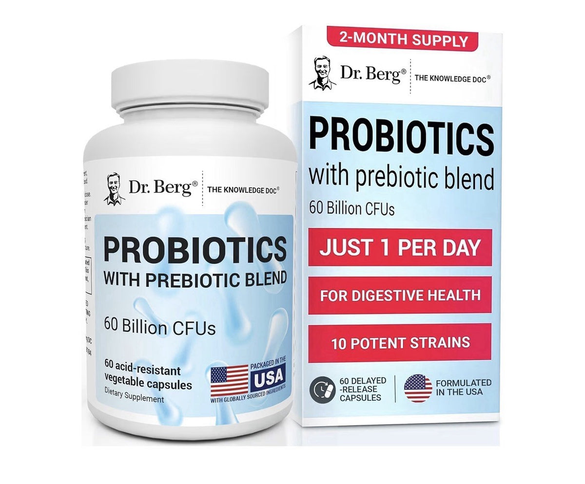 Dr. Berg Probiotics Probiotic Blend 60 Billion CFUs  For Digestive Health 60caps