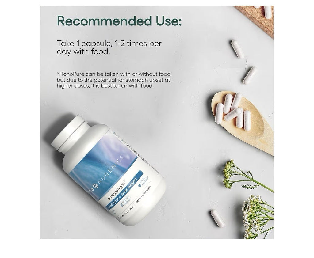EcoNugenics HonoPure Neurological Stress Support Cognitive Supplement 30Capsules