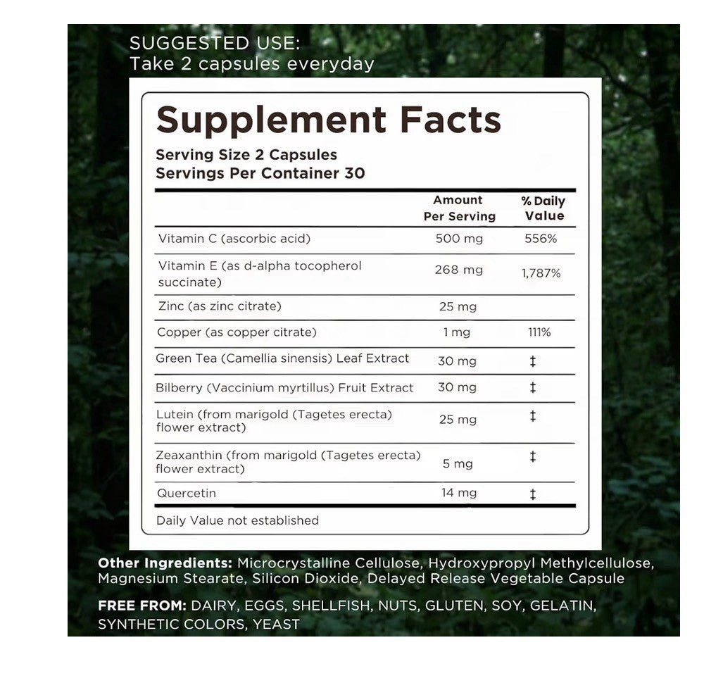 Pristene Macutene For Sight Areds 2 Based Formula Eye Macular Vitamins 60capsule