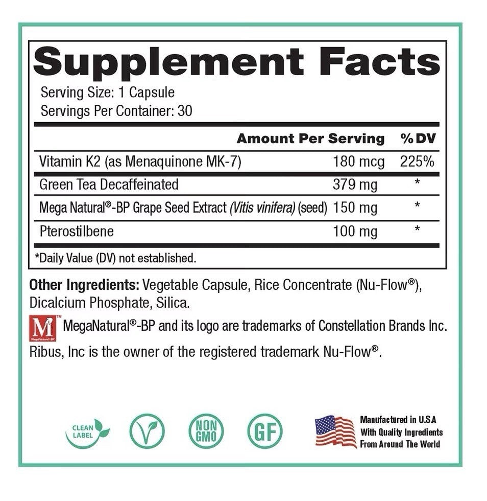 Peak Pure & Natural Peak BP Platinum Arterial Blood Pressure Health Support 30ca