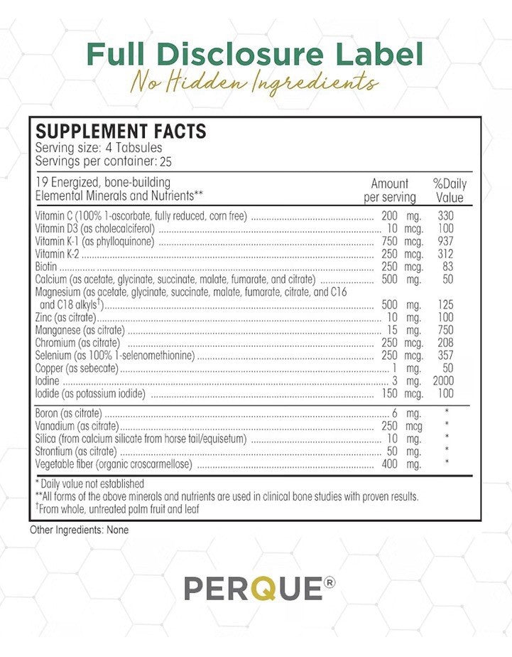 PERQUE Bone Guard Forte Activated Nutrients To Bone Health 100 Tabsules