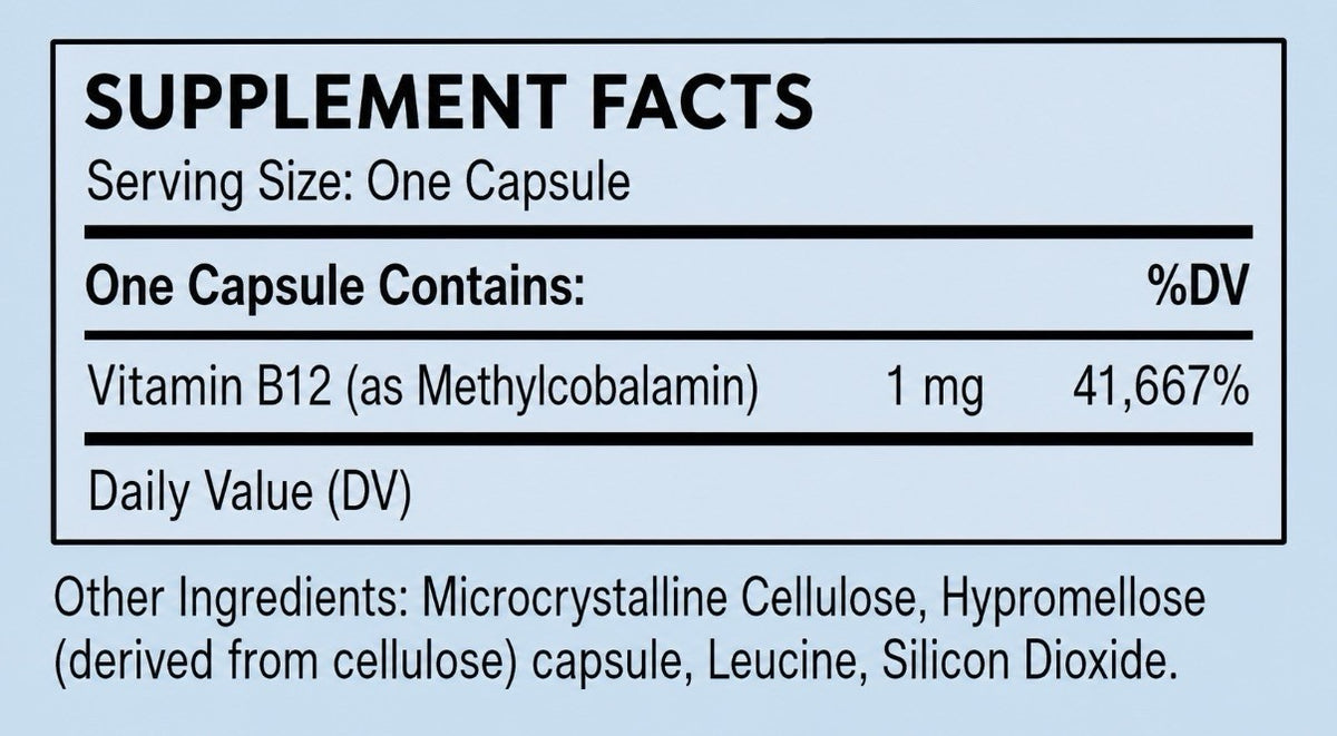 Thorne Vitamin B12 as Methylcobalamin Dietary Supplement 60 Capsules