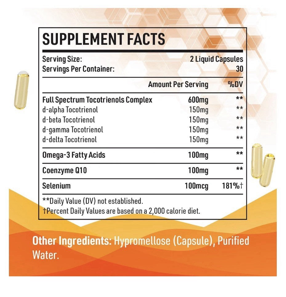 2 Packs Kroppssund Tocotrienols 800mg Supplement Rich in Vitamin E Antioxidant