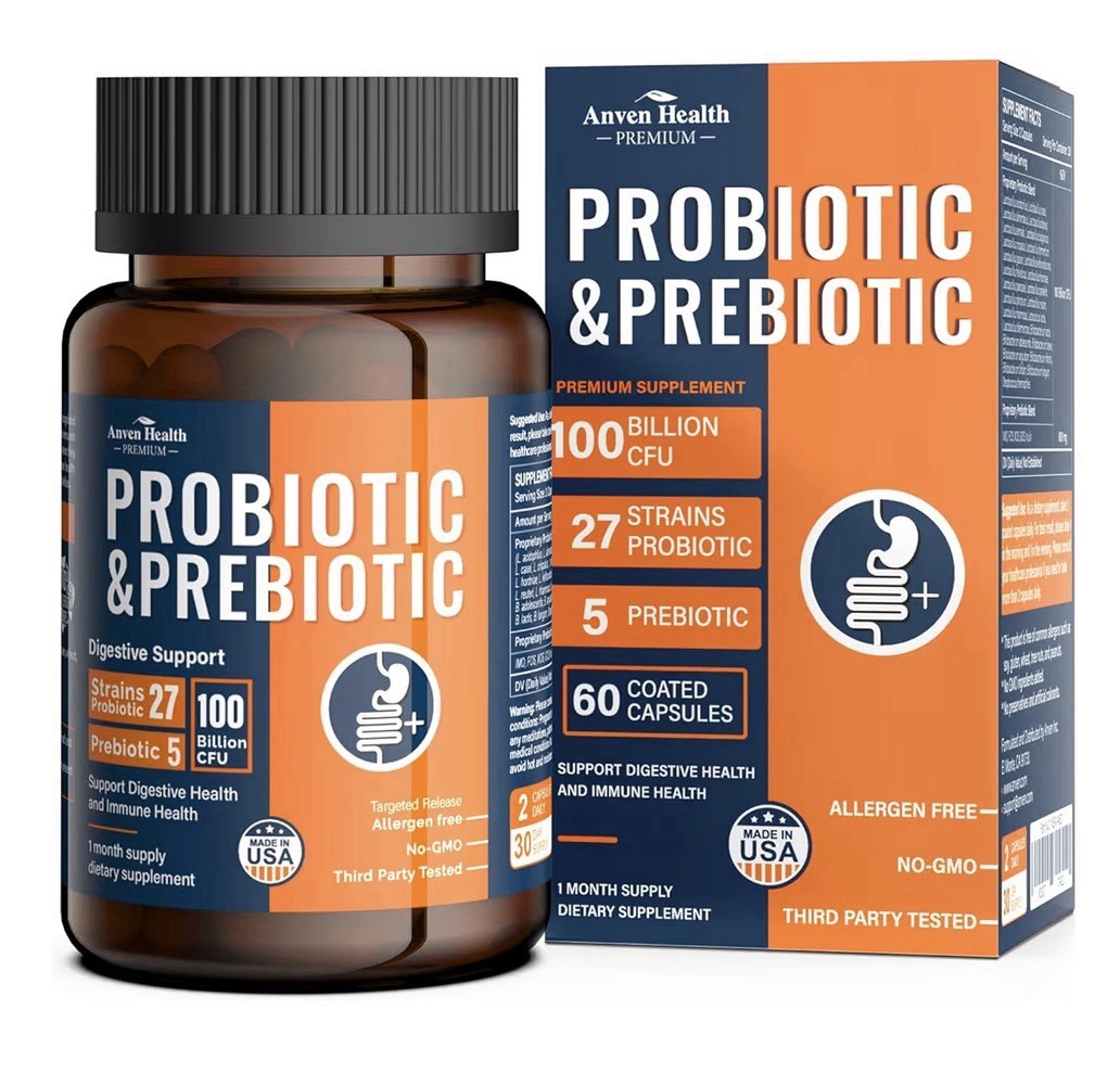 2Pack Anven Health Probiotic Prebiotic 100 Billion CFU for Men, Women 27 Strains